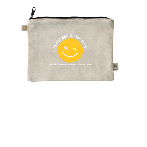 Peace Begins With Me, a Natural 9"x7" Hemp Blend Pouch