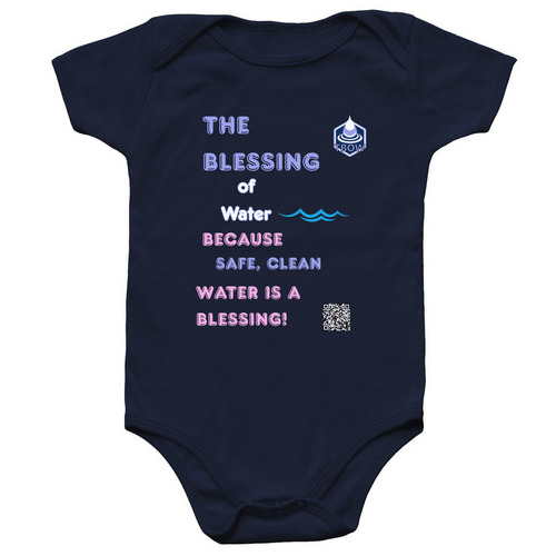 Onesie for Kenya, Africa Clean Water Project, a Navy Infant Onesie