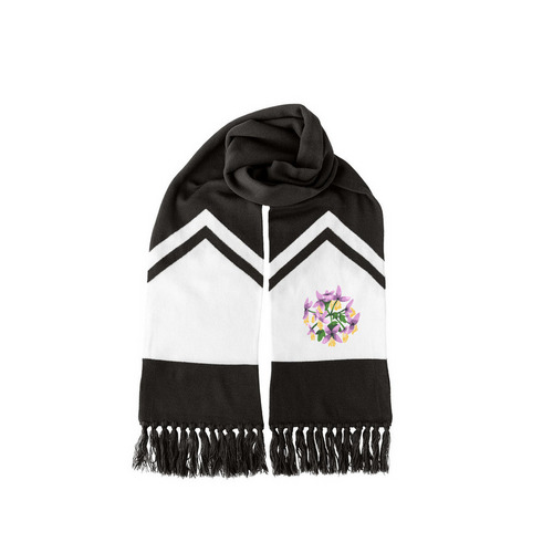 Meadow Rue Scarves, a Black/ White Two-Tone Gameday Scarf