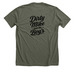 Dirty Mike and the Boys, a Heather Military Green Premium Unisex Tee (back-view)