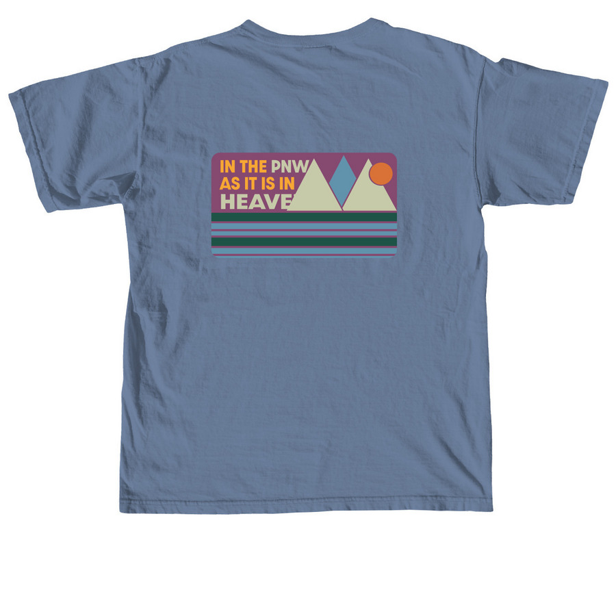 Camano Chapel PNW, a Blue Jean Comfort Colors Unisex Tee (back-view)