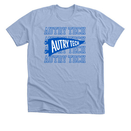 Autry Tech Banner Flag - Blue, a Heather Baby Blue Premium Unisex Tee