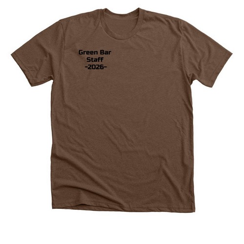Greenbar Shirt, a Heather Brown Premium Unisex Tee