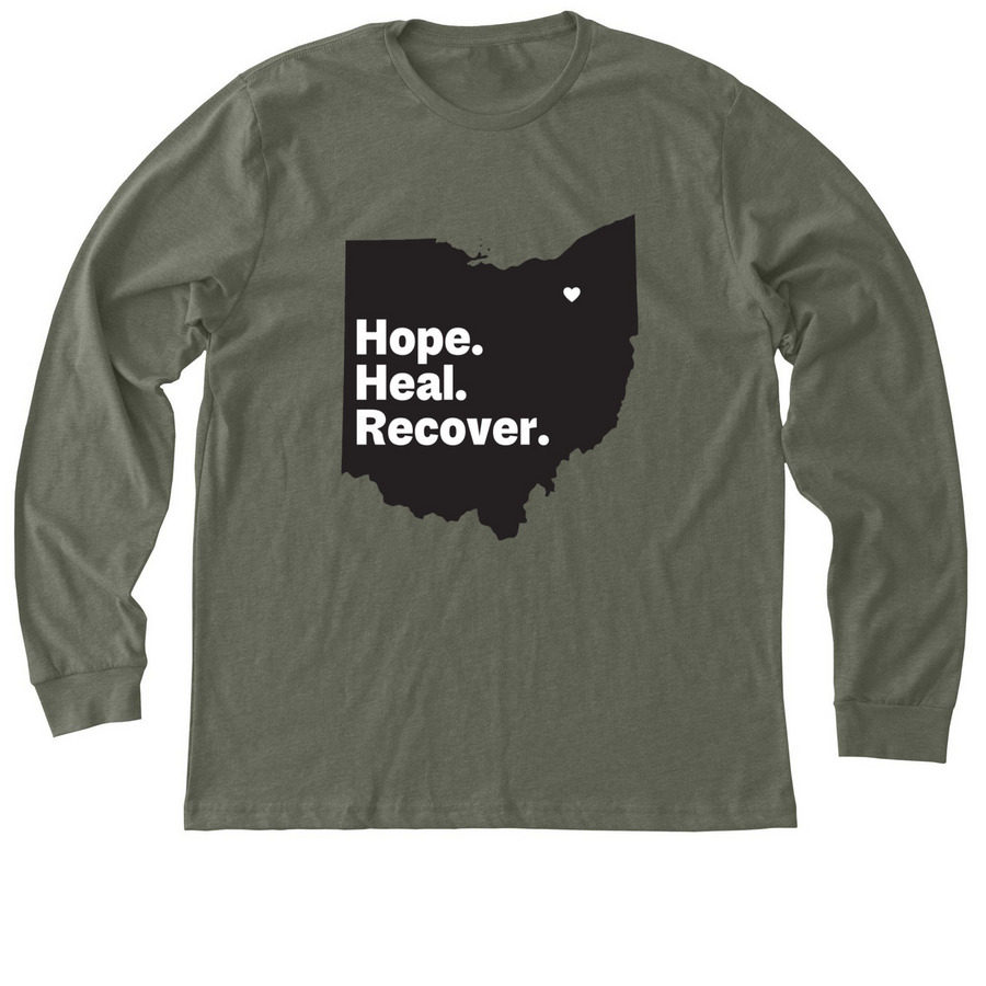 Hope. Heal. Recover., a Heather Military Green Premium Long Sleeve Tee