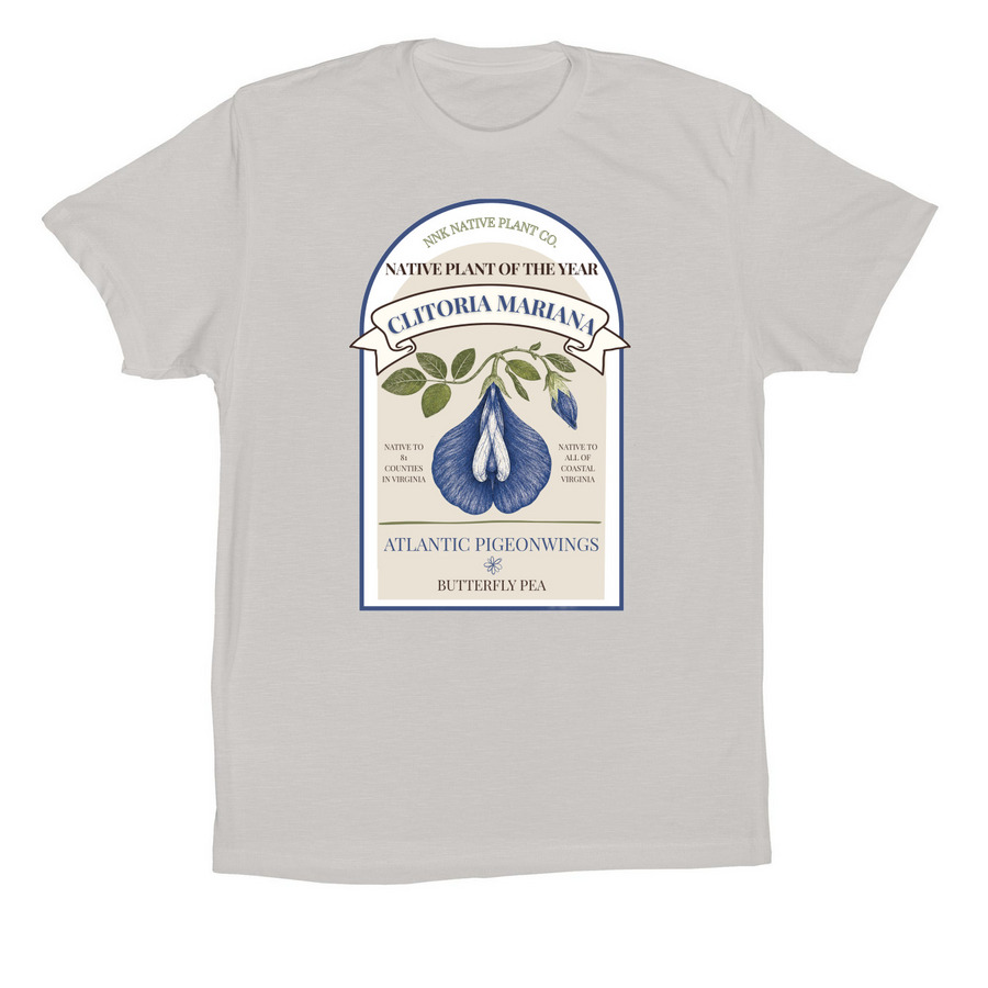 Clitoria Mariana: VA Native Plant of the Year, a Solid Athletic Grey Premium Cotton Tee