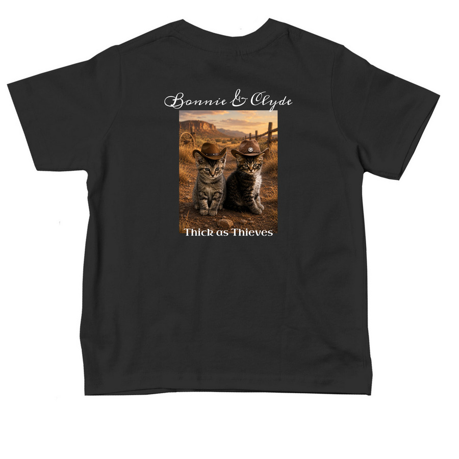 Bonnie + Clyde Toddler, a Black Toddler Tee (back-view)
