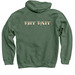 Riff Raff Irish Shirts, a Military Green Pullover Hoodie (back-view)