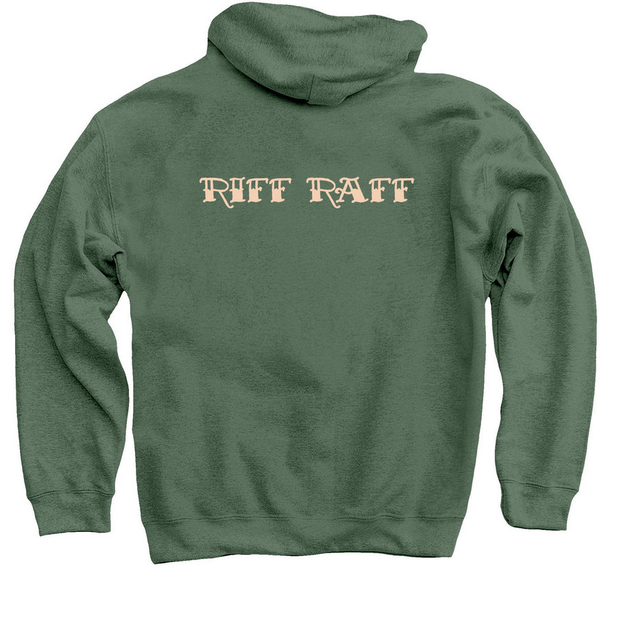 Riff Raff Irish Shirts, a Military Green Pullover Hoodie (back-view)