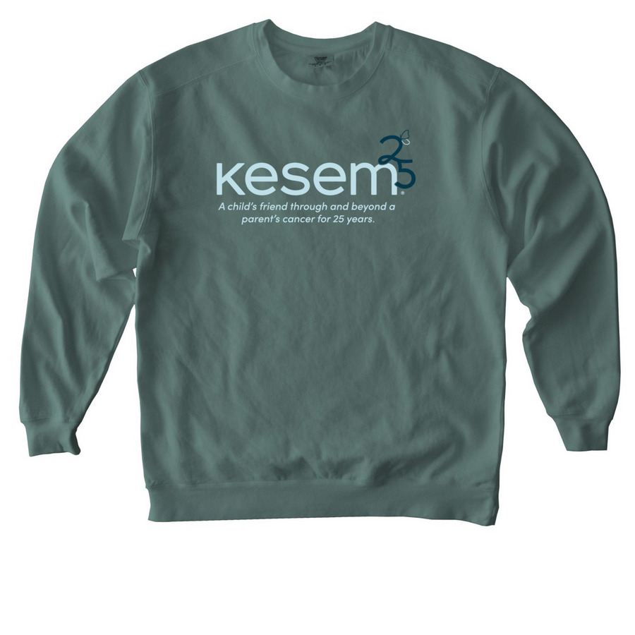 Kesem 25th Anniversary Official T-Shirt, a Blue Spruce Comfort Colors Crewneck Sweatshirt
