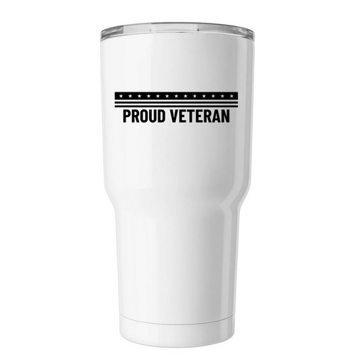 Proud Veteran - Tumbler, a White Insulated Tumbler