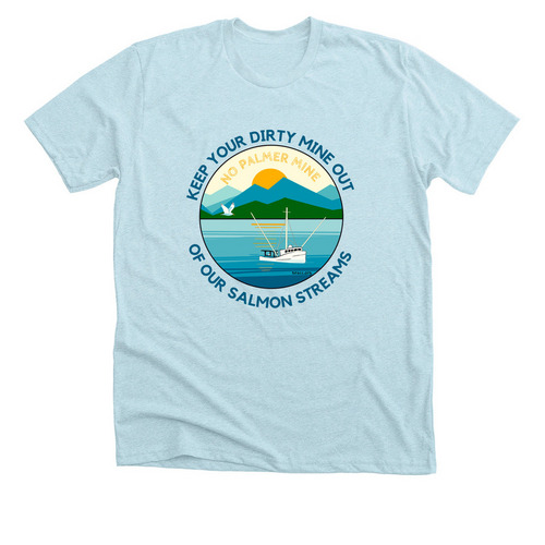 No Palmer Mine!, a Heather Ice Blue Premium Unisex Tee