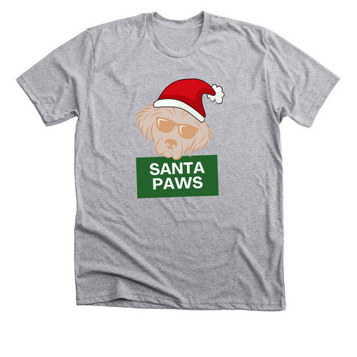 Santa Paws is Coming to Town, a Athletic Heather Premium Unisex Tee