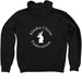 Adult Full Zip- Back Design White Logo, a Black Zip Up Hoodie (back-view)