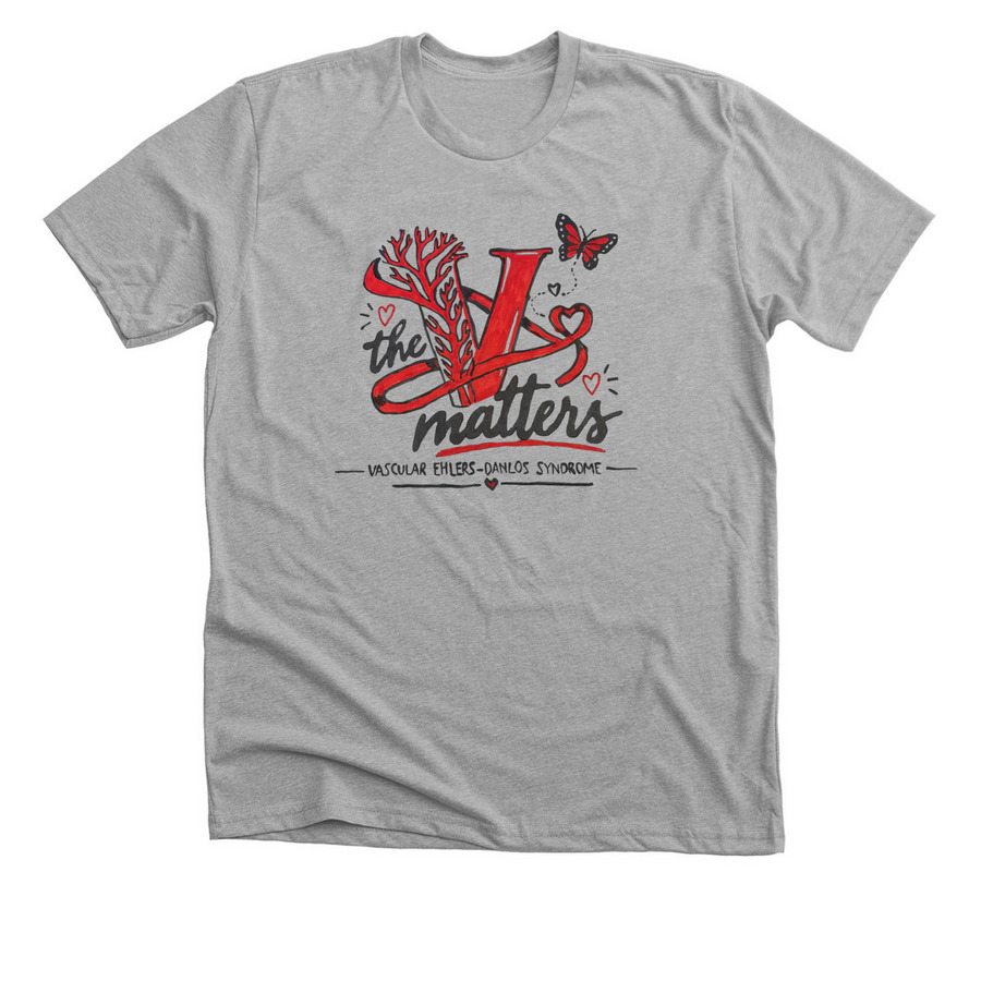 The V Matters 2026 Community-Designed Tee, a Athletic Heather Premium Unisex Tee