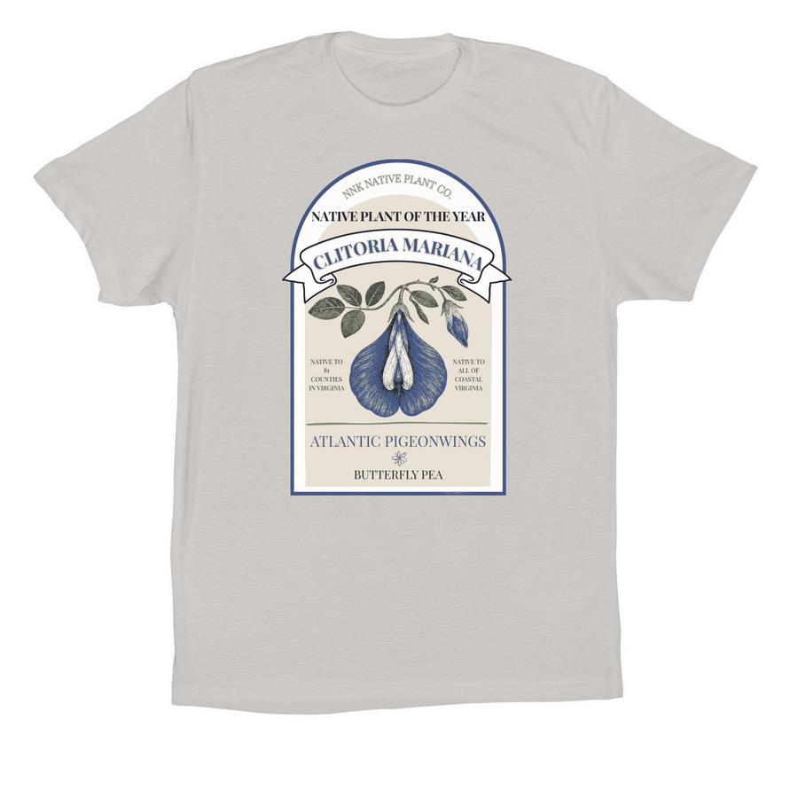 Clitoria Mariana: VA Native Plant of the Year, a Solid Athletic Grey Premium Cotton Tee