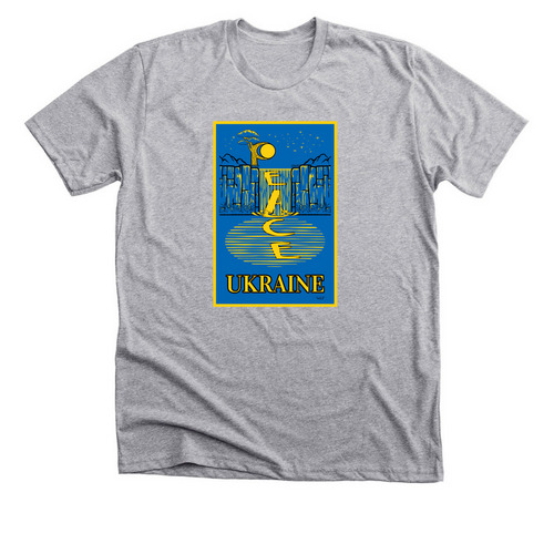 Peace In Ukraine, a Athletic Heather Premium Unisex Tee