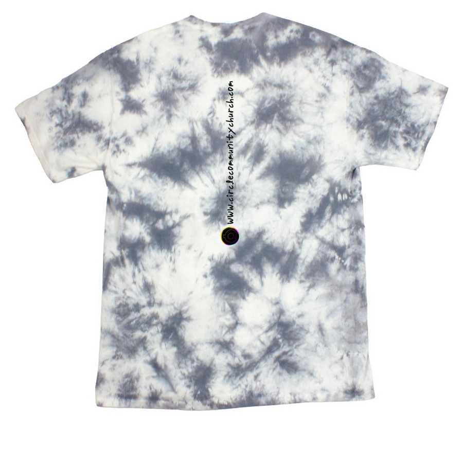 Don't Be Homophobic, a Grey Crystal Tie Dye Tee (back-view)
