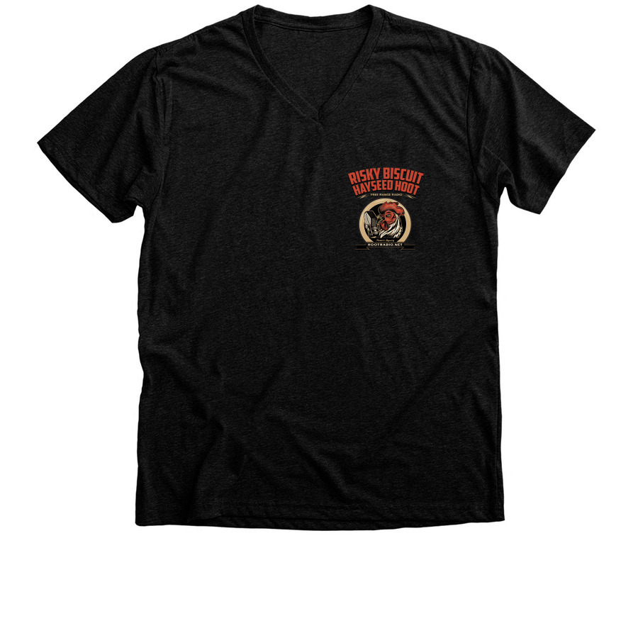 Hoot Rangewear, a Black Heather Premium V-Neck Tee