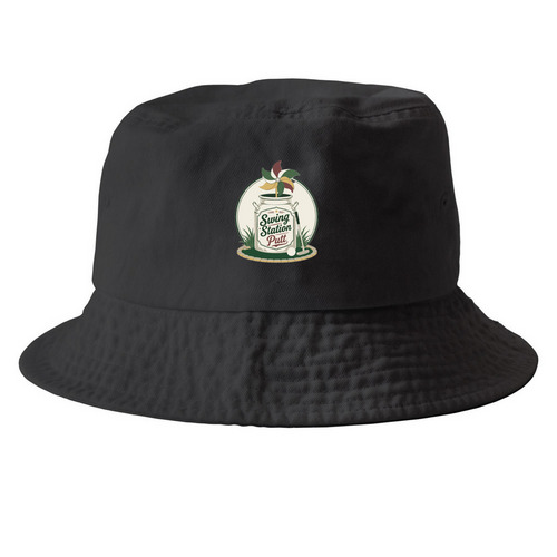 SSP Hats, a Black Printed Bucket Hat