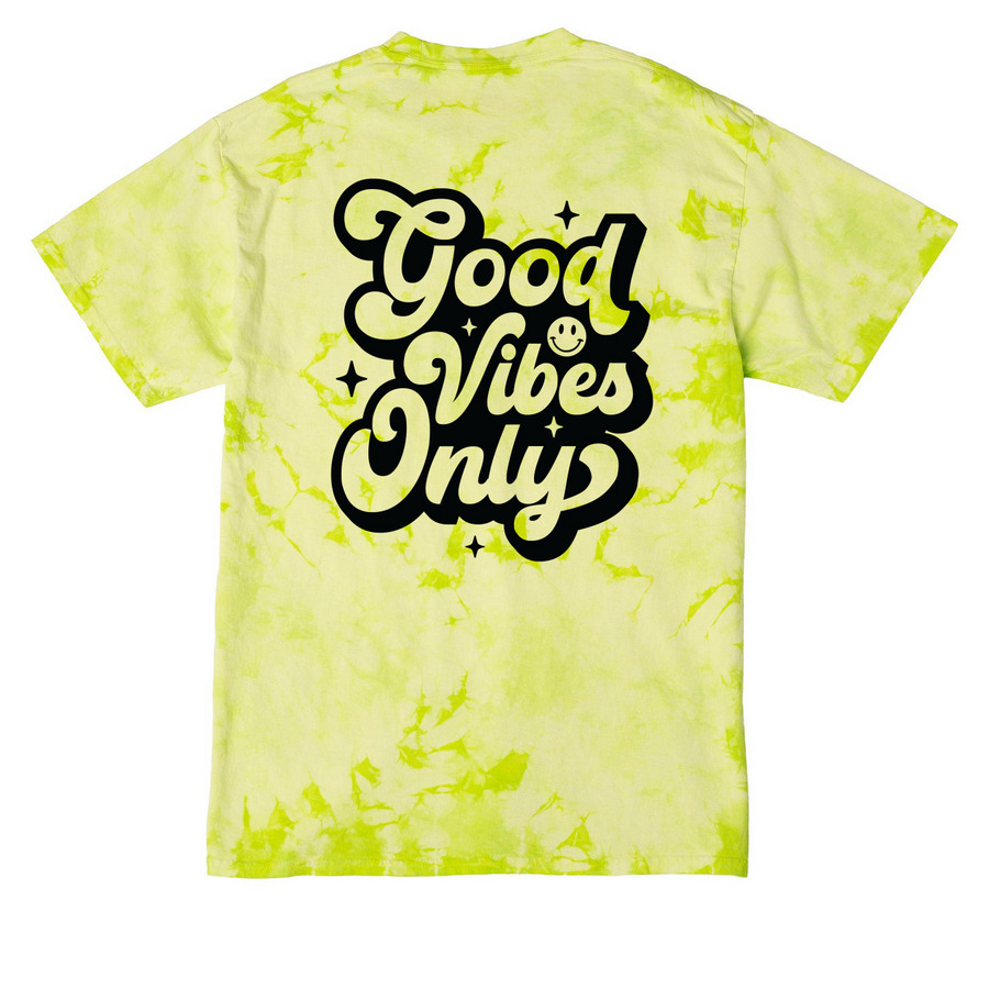 Roxxy Good Vibes Only Apparel, a Lemon Lime Crystal Tie Dye Tee (back-view)