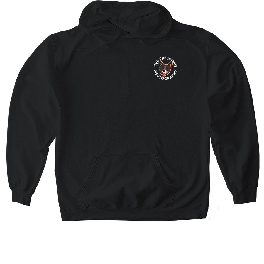 Five Freedoms X Meredith Canty, a Black Gildan Softstyle Pullover Hoodie