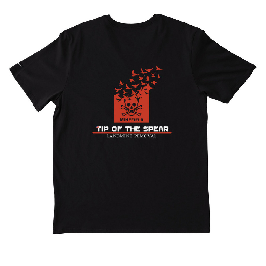 athletic front and back red logo, a Black Nike Dri-FIT Jersey Blend Performance Tee (back-view)
