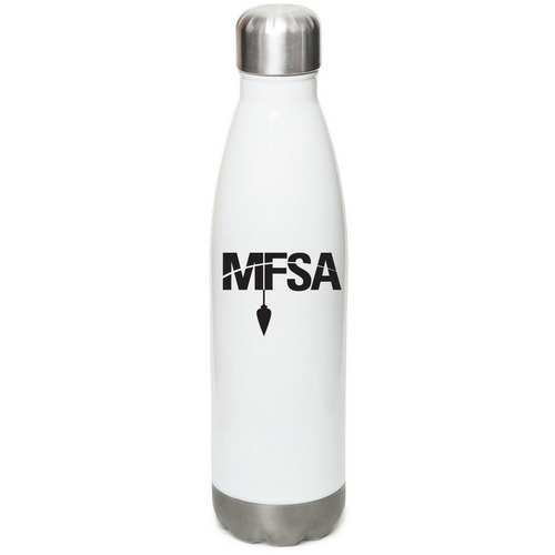 MFSA Water Bottle, a White Stainless Steel Water Bottle