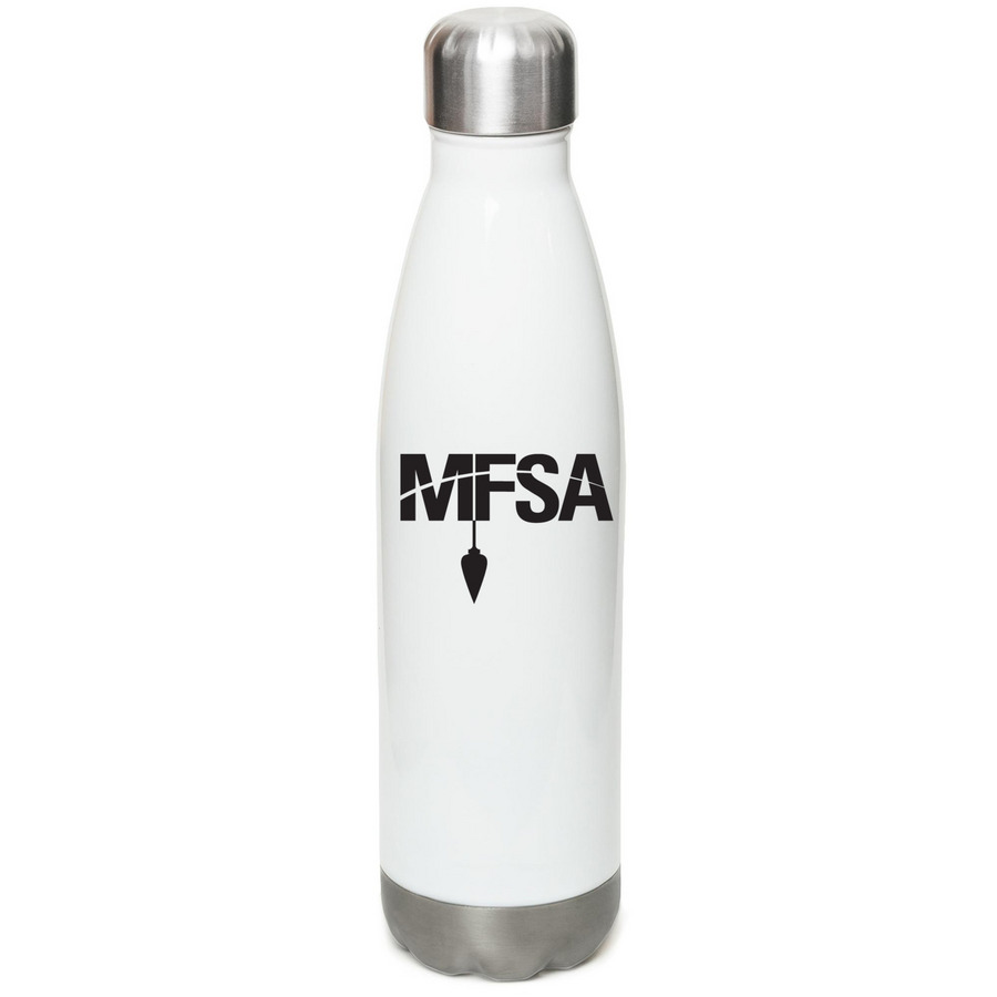 MFSA Water Bottle, a White Stainless Steel Water Bottle