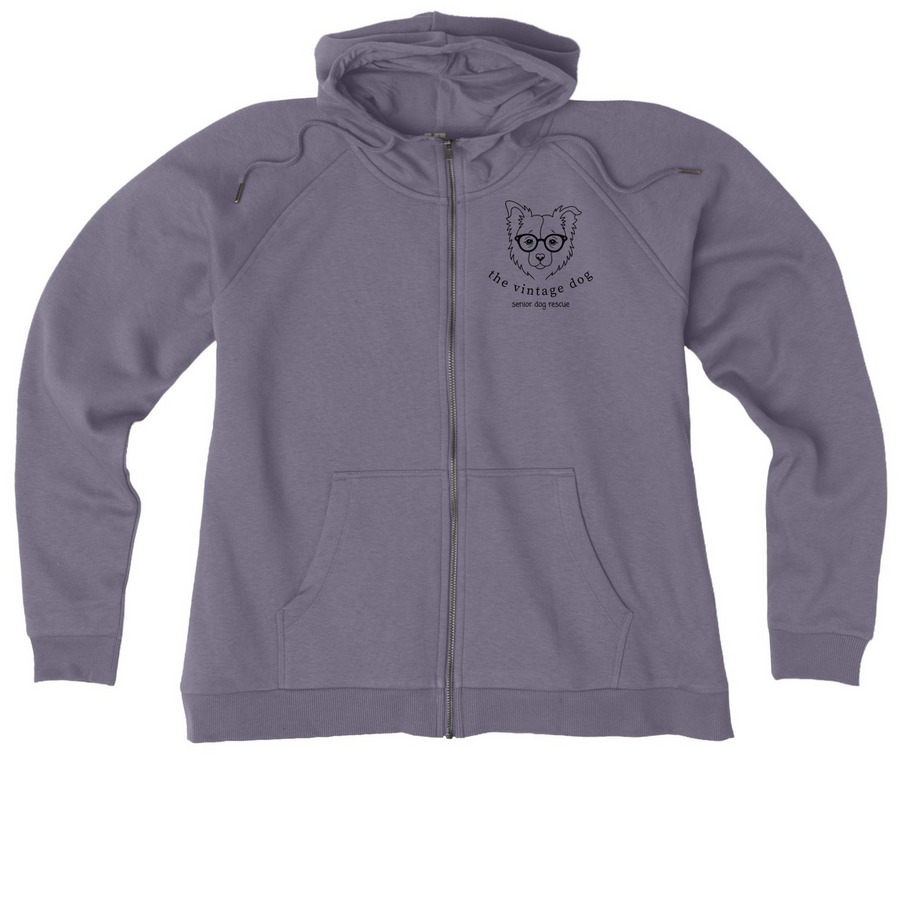 The Vintage Dog Hoodies & Jackets, a Cosmic Purple Allmade Women?s Organic CVC Zip-Up Hoodie