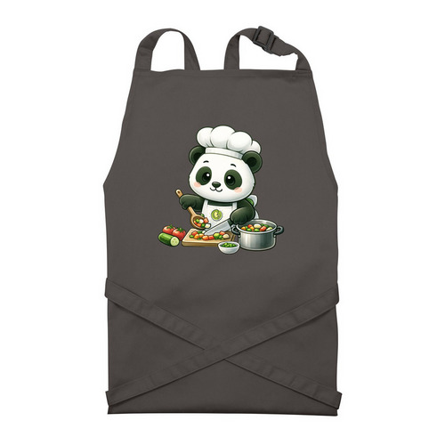 Cooking with Hope!, a Dark Grey Recycled Bib Apron