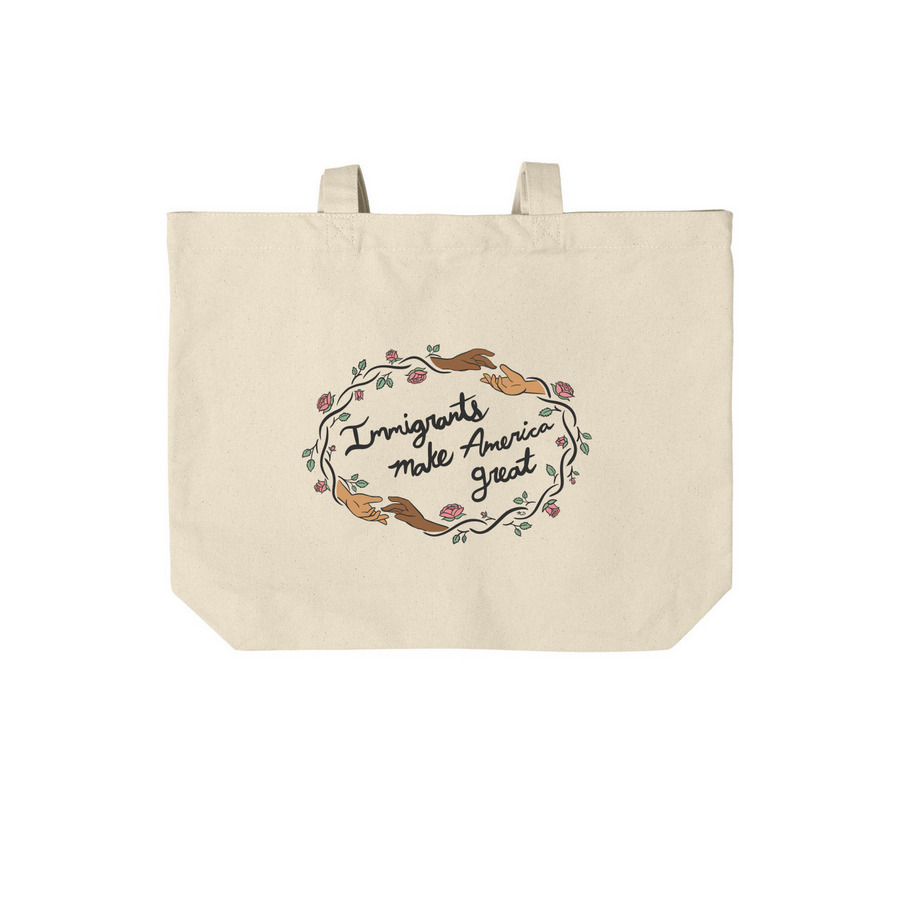 Immigrants Make America Great, a Natural Cotton Canvas Tote Bag