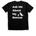 Ask Me About My Rescue, a Black Heather Premium Unisex Tee (back-view)