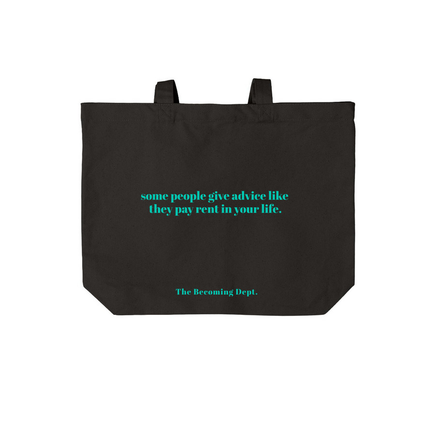 respectfully, a Deep Black Cotton Canvas Tote Bag