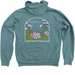 2024 POY Blue Mistflower Hoodie, a Heather Deep Teal Zip Up Hoodie (back-view)