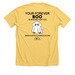 Love at First Fright ??, a Heather Yellow Gold Premium Unisex Tee (back-view)