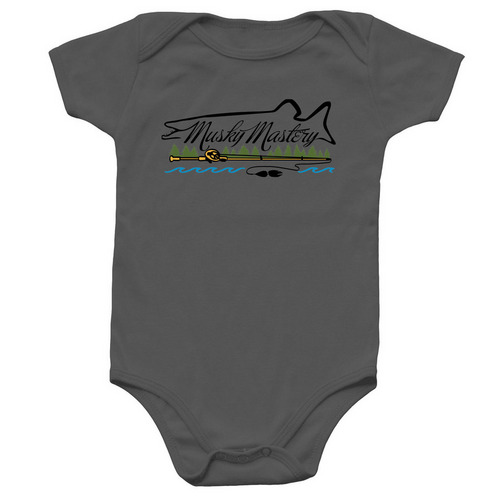 Micro Muskies!, a Charcoal Infant Onesie