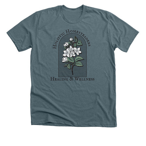 Floral HHHW Tee, a Heather Slate Premium Unisex Tee