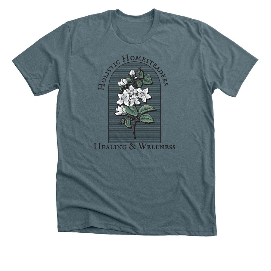 Floral HHHW Tee, a Heather Slate Premium Unisex Tee