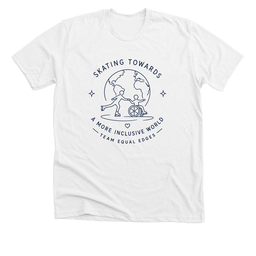Skating Towards a More Inclusive World, a Solid White Blend Premium Unisex Tee