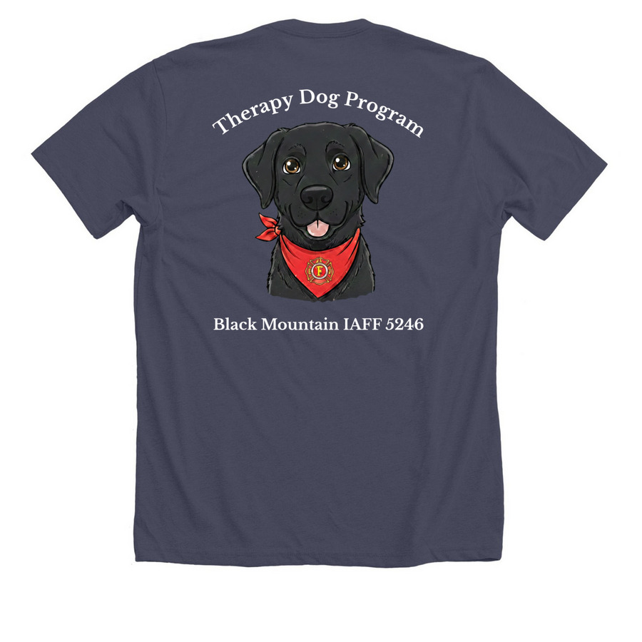 BMPFFA Therapy Dog Fundraiser&nbsp;, a Heather Midnight Navy Premium Unisex Tee (back-view)