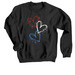 Red, White, & Blue Hearts - Adult&nbsp;, a Black Crewneck Sweatshirt
