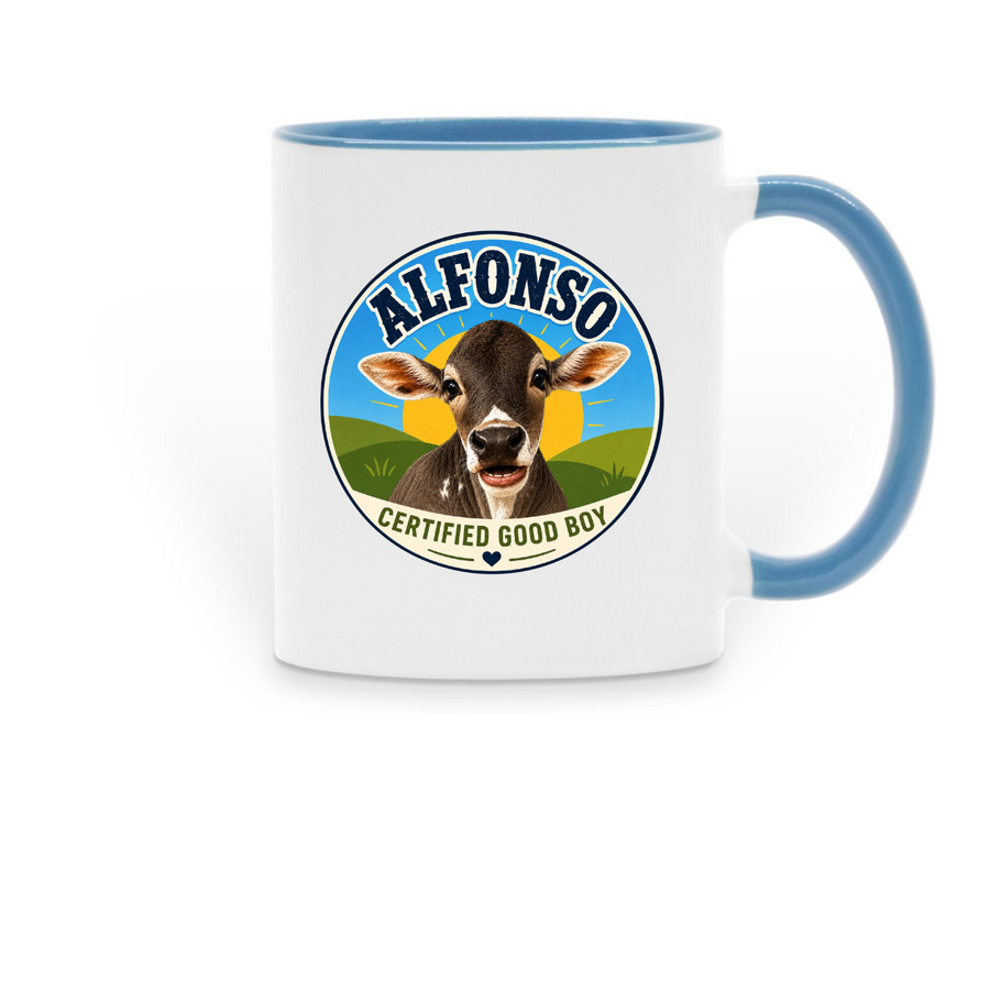 Alfonso &nbsp;Certified Good Boy, a Light Blue Two-Tone Ceramic Mug
