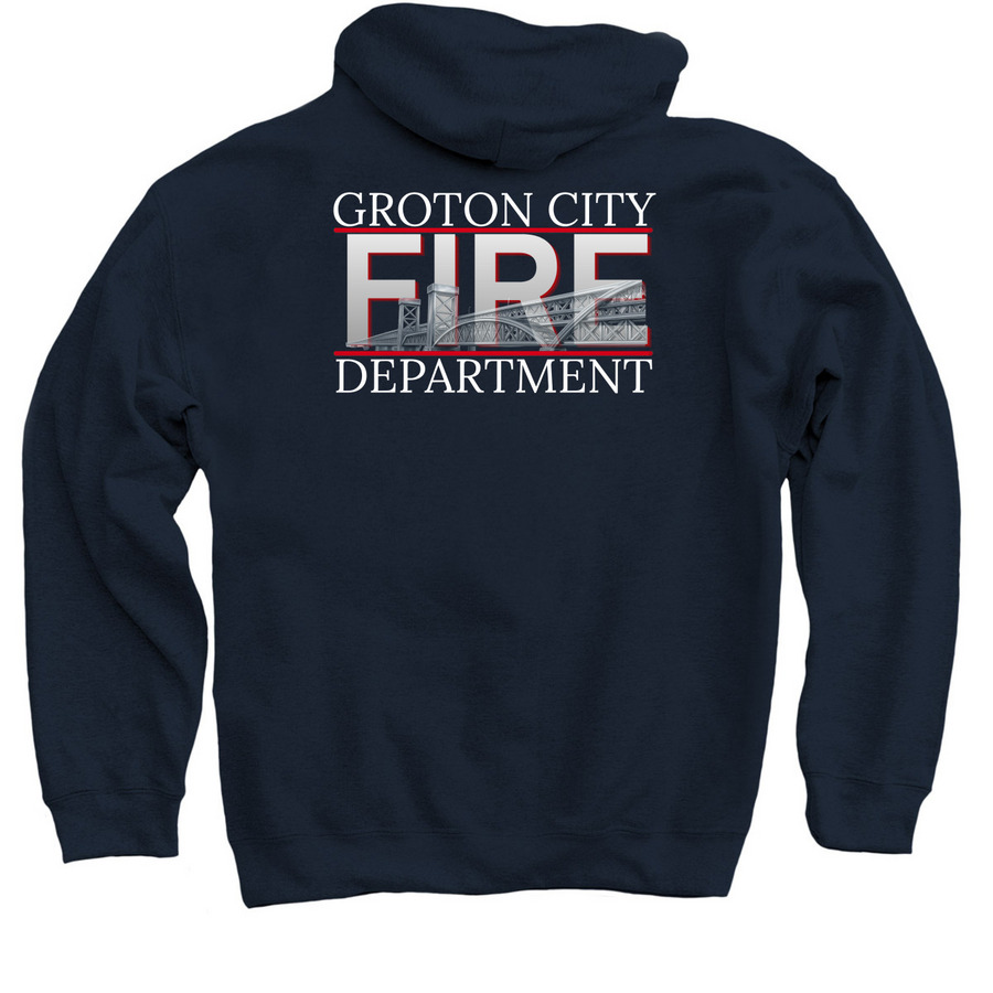 Groton City- GSB, a Navy Pullover Hoodie (back-view)