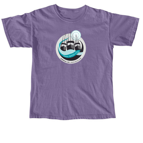 Three Boats by Michaela Goade (2014), a Grape Comfort Colors Unisex Tee