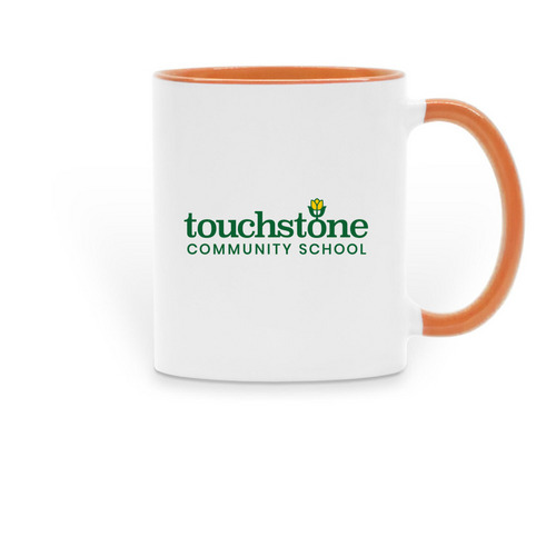 Touchstone Community School Mug, a Orange Two-Tone Ceramic Mug
