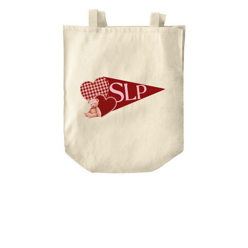 Red Heart Tote, a Natural Over-the-Shoulder Shopping Tote Bag