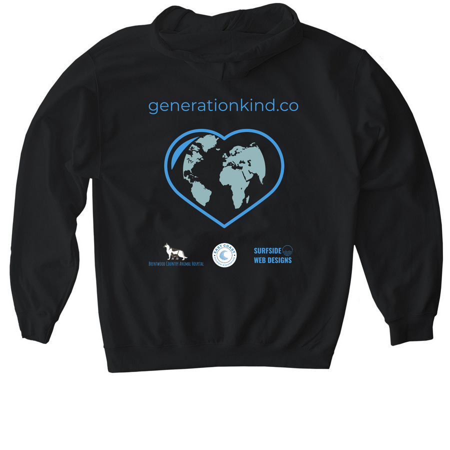 Generation Kind, a Black Gildan Softstyle Pullover Hoodie (back-view)