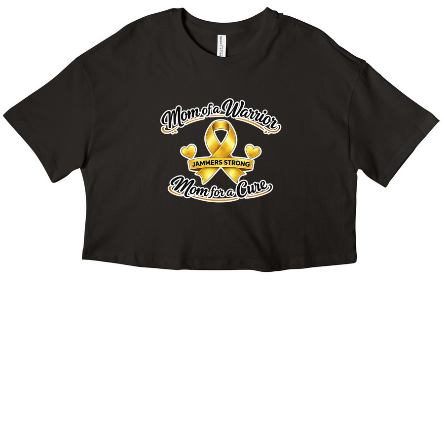 MOM OF A WARRIOR, a Black Women?s Cropped Cotton Tee
