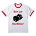 Rebirth6: Bet on Yourself, a White/ Red Cotton Ringer Tee