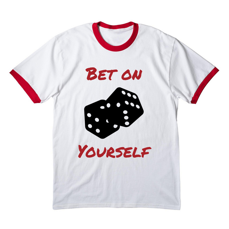 Rebirth6: Bet on Yourself, a White/ Red Cotton Ringer Tee